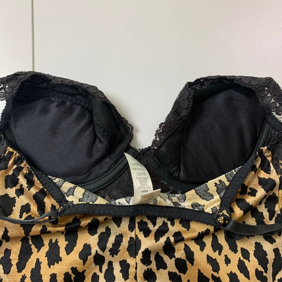 SOLD Vintage Y2K 34B Victoria Secret Bodycon Leopard Print Brown Black  Dress - Picture 7 of 11